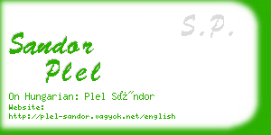 sandor plel business card